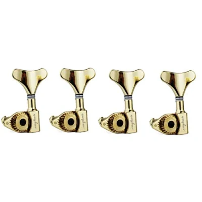 Image of Guyker Bass Tuners (4 for Left) 1:24 Ratio Open Gear Tuning Key Pegs Machine Head Replacement Electric Jazz Guitar or Precision Instruments Gold