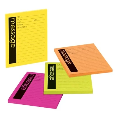Image of Post it Notes Super Sticky 76794SS Self Stick Message Pad, 3 7/8 x 4 7/8, Rio de Janeiro Colors, 50 Sheet Pad (Pack of Pads)