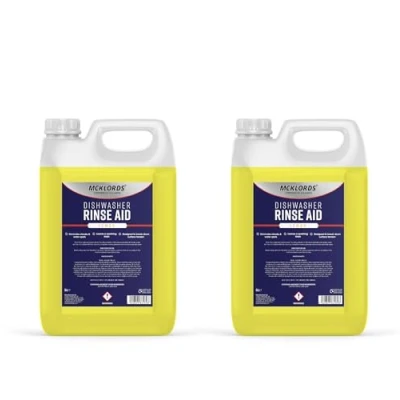Image of McKLords Commercial Dishwasher Rinse Aid Lemon Fragrance 10 Litre (2x5 Litre),