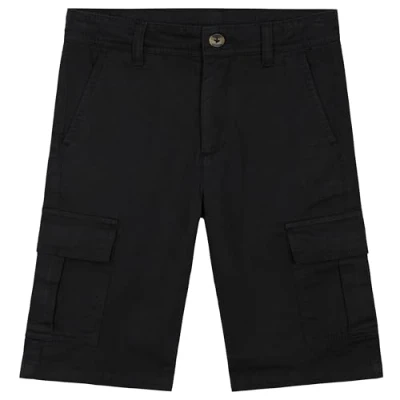 Image of CityComfort Boys Cargo Shorts with Pockets, Breathable Cotton Summer (Black, 9 10 Years)