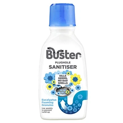 Image of Buster Plughole Sanitiser Eucalyptus Foaming Granules 300g PACK (6)