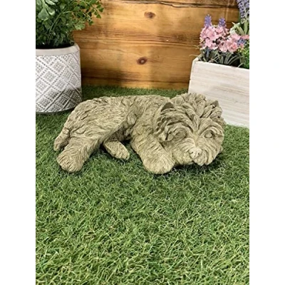 Image of J and L STONE Ornaments GARDEN DETAILED TERRIER WESTIE YORKIE DOG GIFT STATUE ORNAMENT