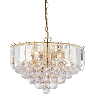 Image of Fargo 3 Light Ceiling Pendant Acrylic, Brass, E14