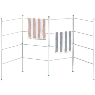 Image of Sarrah Little Store Concertina Rotary Winged Radiator Airer Free Standing Lightweight Strong Design Indoor Outdoor Clothes laundry Dryer Rack Foldable (4 Fold Airer)