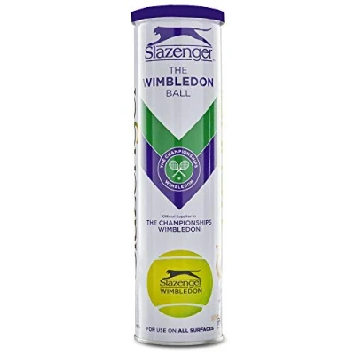 Image of Wimbledon Slazenger Championships TENNIS BALLS 4 BALL WHITE &amp; GOLD TIN