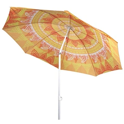 Image of 1.9M Garden Parasol Mandala Umbrella Tilt Outdoor Sun Shade Canopy Patio (Orange)