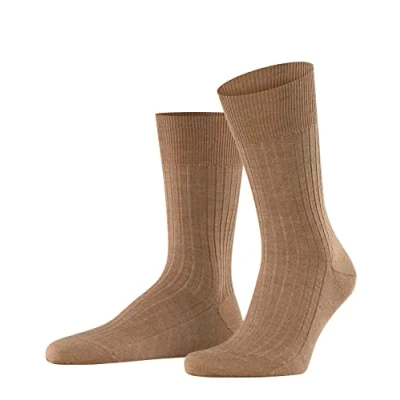 Image of FALKE Men&#039;s Bristol Pure Socks Breathable Climate Regulating Odour Neutralising Wool Thin Ribbed Warm Soft On Skin Flat Seam In Toe Area Plain Elegant For Dress Casual Business Looks 1 Pair