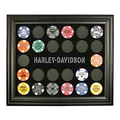 Image of Harley Davidson Poker Chip Collectors Frame 6927