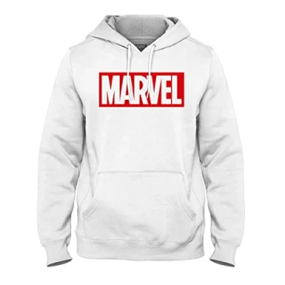 Image of Marvel Men&#039;s Memarcosw031 Hooded Sweatshirt, White, XL