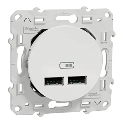 Image of Odace 2.1A Dual USB Power Socket White