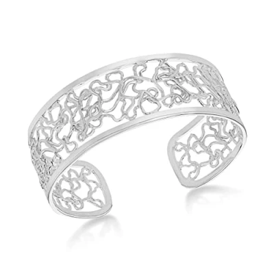 Image of Tuscany Silver Women&#039;s Sterling Mesh Torque Bangle