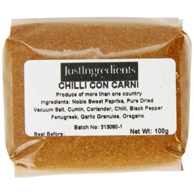 Image of JustIngredients Essentials Chilli Con Carne Blend, 100 g Pack of, 10