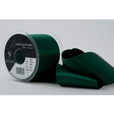 Image of Berisfords 70 mm Double Faced Polyester Satin Ribbon, Forest