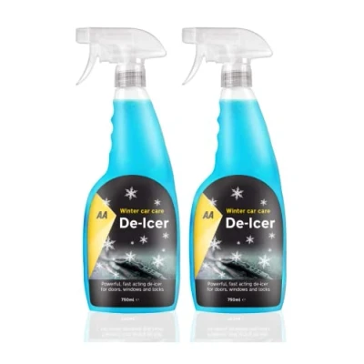Image of AA car Essentials Fast Acting De icer 2 x 750ml Multi pack for windows, door locks, latches, headlights