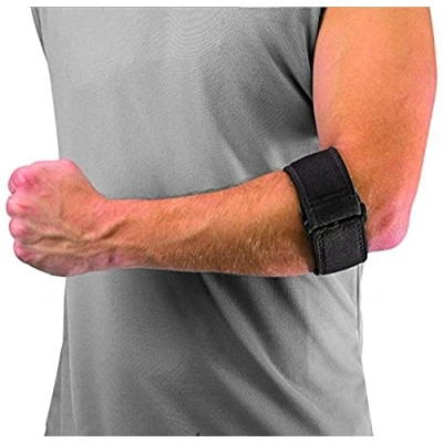 Image of MUELLER Tennis Elbow Support w/gel pad, Black, OSFM