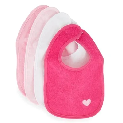 Image of Bieco Set of 4 Bibs Newborn Pink Waterproof for Babies bib Baby Cotton Large