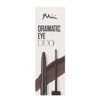 Image of Mii Cosmetics Dramatic Eye Mascara and Eyeshadow Duo Gift Set Professional Makeup with Stick Lengthening for Women, Perfect Bundle Walnut