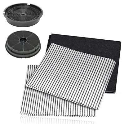Image of SPARES2GO Cooker Hood Filter Kit compatible with CDA Vent Extractor (Carbon Charcoal x 2 + Grease Filters)