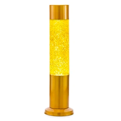 Image of Nova Colour Glitter 15&quot; Sensory Lamp (Yellow) with Yellow Liquid Silver and