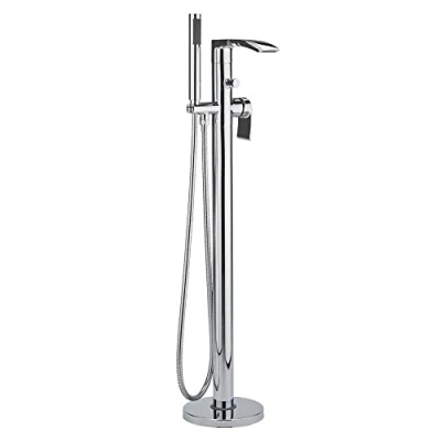 Image of Milano Razor Modern Freestanding Bath Shower Mixer Tap Hand Handset Chrome