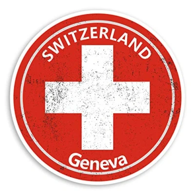 Image of 2 x 10cm Geneva Switzerland Vinyl Stickers Flag Travel Sticker Luggage #20562 (10cm Wide)