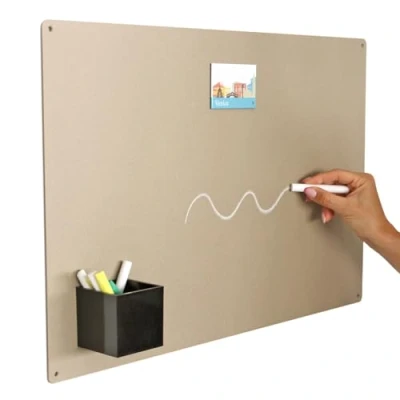 Image of KalaMitica Beige Magnetic Board for Wall Erasable Blackboard Chalk Sheet 56x38x0.12cm
