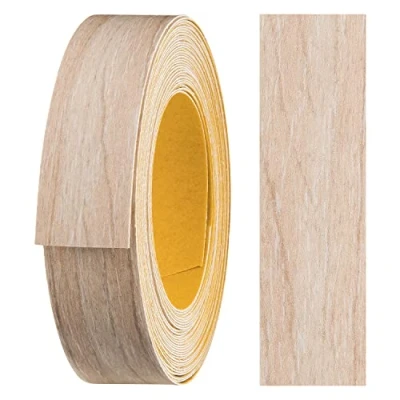 Image of haggiy melamine edge tape self adhesive 18 mm x 5 m I furniture secure hold without ironing banding veneer for shelves/wooden panels (Ruester Libert Light)