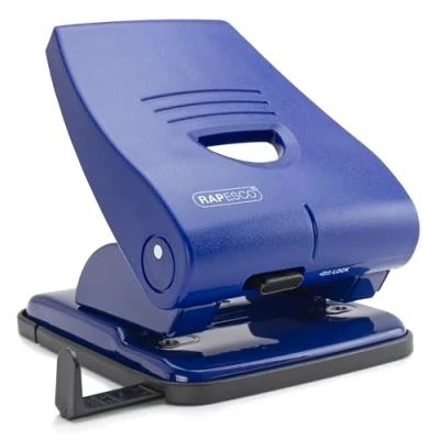 Image of Rapesco PF835PL2 Heavy Duty 835 P 2 Hole Punch, 40 Sheet Capacity, Blue