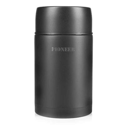 Image of Pioneer Vacuum 1.0 Litre Stainless Steel Black Soup Flask