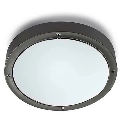 Image of Basic Outdoor Simple Flush Urban Grey, Opal IP65 E27
