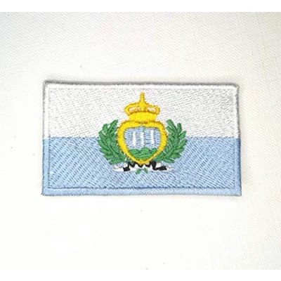 Image of San Marino National Country Flag Iron Sew on Embroidered Patch