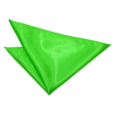 Image of DQT Men Green Solid Plain Stripe Floral Paisley Polka Dot Tartan Pocket Square Satin Apple