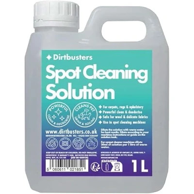 Image of Dirtbusters Spotwash Carpet Cleaner Shampoo Solution, Deep Cleaning Treatment To Clean, Neutralise Odours &amp; Remove Stains, Wool Delicate Fabric Safe (1L)