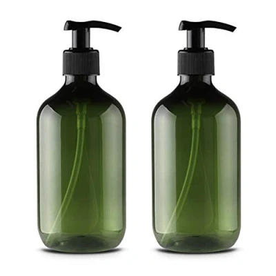 Image of JamHooDirect 2Pcs 300ml/10oz Empty Plastic Pump Bottles, Refillable Lotion Shampoo Body Washing Cream Shower Gel Storage Holder Container Toiletries Liquid Dispenser (green)