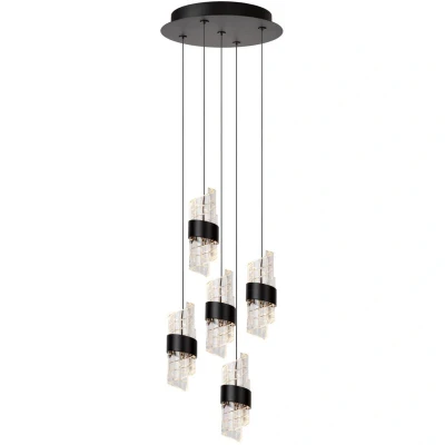 Image of Lucide KLIGANDE Pendant light 30 cm LED Dim. 5x8W 2700K Black