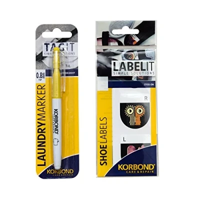 Image of Korbond 5 Pair Stick Labels &amp; Clothes Marker Set Ideal for School, Pumps, Trainers, Wellies, Football Boots Prevent Lost Shoes with Over 60 Years of Trading, Multicolour, One Size