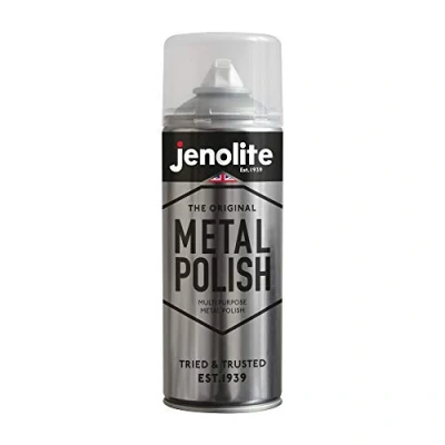 Image of JENOLITE Metal POLISH Aerosol Industrial Grade Polishing Foam CLEAN, &amp; PROTECT Suitable for Brass, Copper, Chrome, Stainless Steel Pewter 400ml