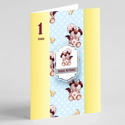 Image of Beebooh Cute puppy 1st birthday card