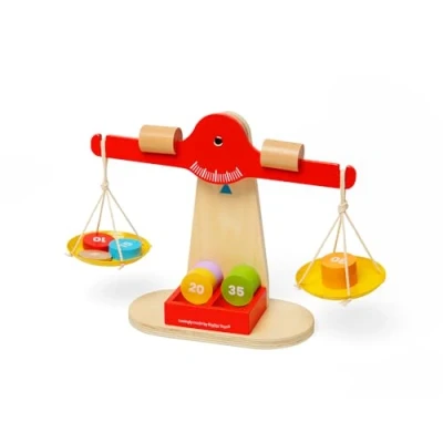 Image of Bigjigs Toys Balancing Scales Wooden Balance Game, Early Learning Resources For Children, Kids Math Games, Sustainably Made Maths &amp; Science Toy, Age 1+ Years Old