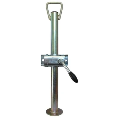 Image of leisure MART Trailer prop stand corner steady with handle 34mm diameter x 450mm length split clamp Pt no. LMX1511