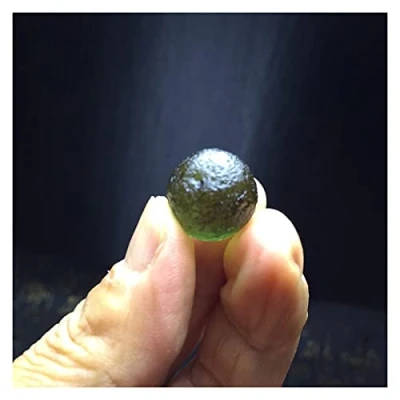 Image of HCHL Moldavite stone, Real Raw Czech Glass Meteorite Rough Single Bead crystal jewelry, women&#039;s jewelry (Size : 18mm)