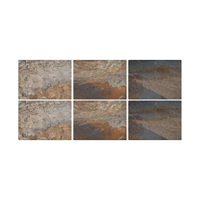Image of Portmeirion Home &amp; Gifts Pimpernel Earth Slate Placemats, Set of 6, 30.5 x 23cm