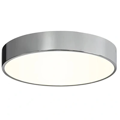 Image of Mallon LED Large Bathroom Flush Ceiling Light Polished Chrome IP44