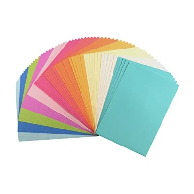 Image of Florence Cardstock Smooth Multicoloured Coloured Card Making Supplies A4 Summer 12 x 5 Sheets Paper for Scrapbooking, and Other Crafts 216 GSM