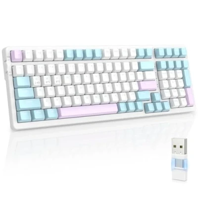 Image of MAGIC REFINER RK96 Wireless Mechanical Keyboard, Apex Pro TKL Gaming 2.4Ghz/Bluetooth 5.0 Dual Mode 2 in 1 Receiver 100 Key Hot Swappable MX Keyboard Linear Red Switch for PC/MAC/Tablet