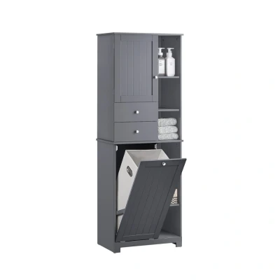 Image of Bathroom Tall Cabinet Cupboard Storage Cabinet,BZR104 DG Sobuy