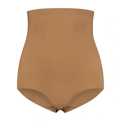 Image of Bye Bra Invisible high Waist Brief, Seamless Shapewear, Light Tummy Control Knickers, Smooth Shaping Comfortable Underwear, Nude and Black, S XL (Light Brown, L)