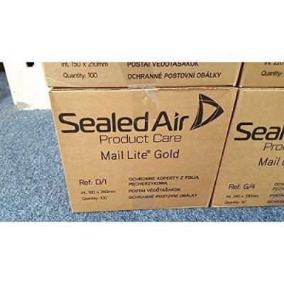 Image of 200 x D/1 MAIL LITE SEALED AIR PADDED ENVELOPES GOLD / BROWN (180 260mm)