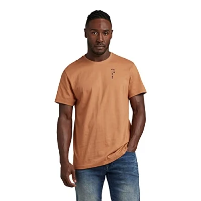 Image of G STAR RAW Men&#039;s Back Graphic Text T Shirt, Brown (chipmunk D23161 C336 3886), L