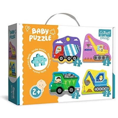 Image of Trefl 36072 Puzzle Veicoli in cantiere from 3 to 6 pieces, 4 sets, for children 2 years old, Multicoloured